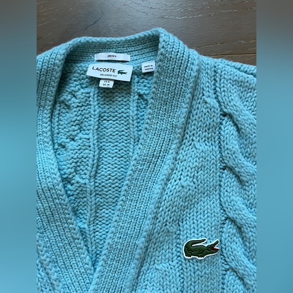 Lacoste Light Blue Cable Knit Sweater - Picture 4 of 4